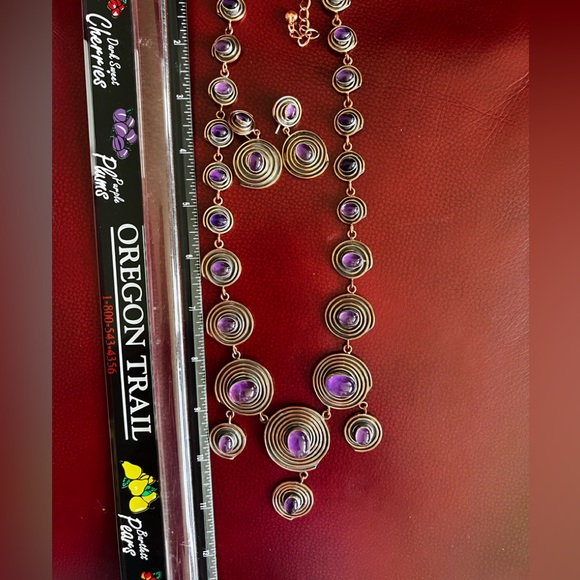 Vintage Copper Southwestern Style dangle Earrings & Necklace set - Picture 5 of 10